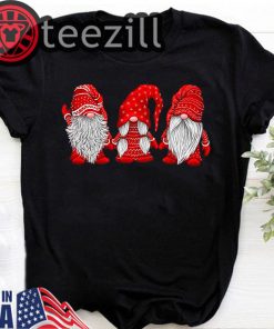 Three Gnomes In Red Costume Christmas X-mas Shirt