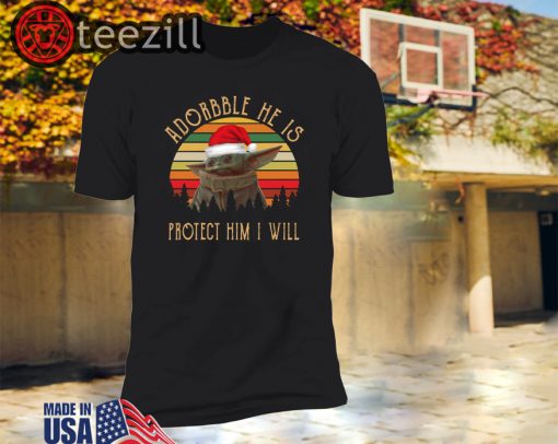 Vintage Adorable He Is Protect Him I Will Baby Yoda Shirt