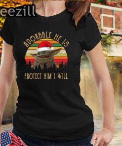 Vintage Adorable He Is Protect Him I Will Baby Yoda TShirt