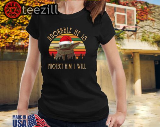 Vintage Adorable He Is Protect Him I Will Baby Yoda TShirt