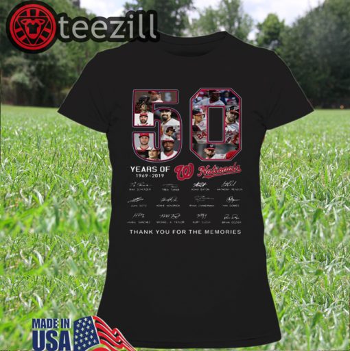 Washington Nationals 50 Years Thank You For The Memories signature Shirt