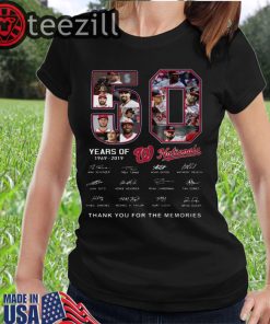 Washington Nationals 50 Years Thank You For The Memories signature Shirts