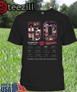 Washington Nationals 50 Years Thank You For The Memories signature Tshirt