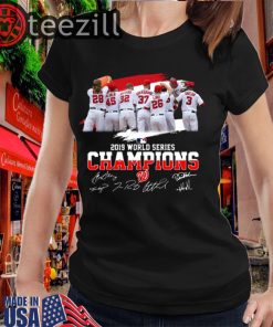 World Series Champions Washington Nationals Signatures Tshirts