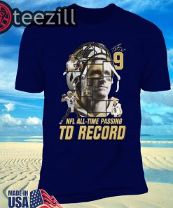9 Drew Brees signed passing to record 540 New Orleans Saints Shirt Tshirt