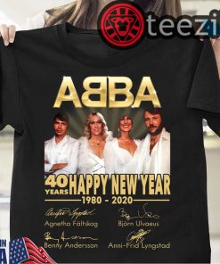 ABBA 40 Years Happy New Year 1980-2020 Signature TShirt