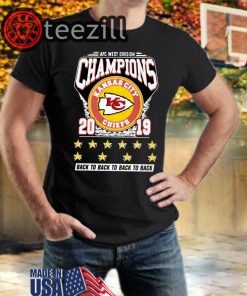 AFC West Division Champions Kansas City Chiefs 2019 Back To Back Shirt