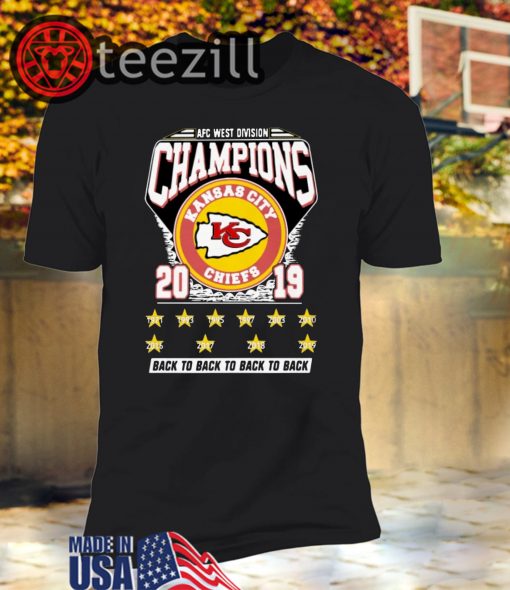 AFC West Division Champions Kansas City Chiefs 2019 Back To Back TShirt