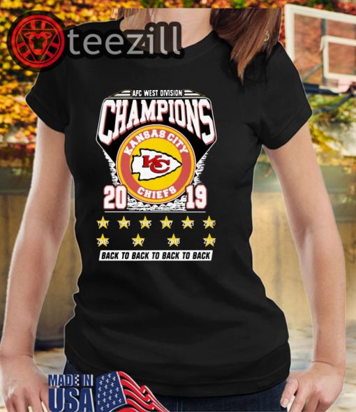 AFC West Division Champions Kansas City Chiefs 2019 Back To Back TShirts