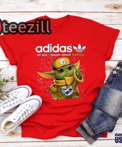 Adidas All Day I Dream About Steelers Baby Yoda T-Shirts