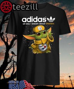 Adidas All Day I Dream About Steelers Baby Yoda TShirt