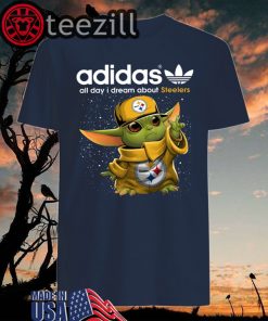 Adidas All Day I Dream About Steelers Baby Yoda TShirts
