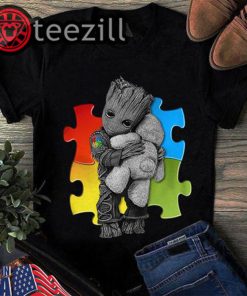 Autism Awareness Baby Groot Hug Bear T Shirt