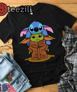 Baby Stitch And Baby Yoda Are Friends Shirts