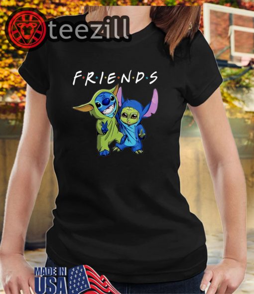 Baby Yoda And Baby Stitch Friends Shirts