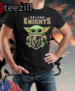 Baby Yoda Hug Golden Knights Shirt Tshirt