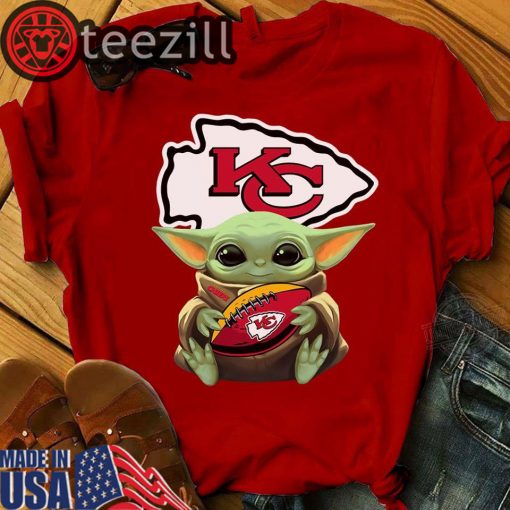 Baby Yoda Hug Kansas City Chiefs Football Shirts