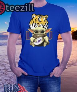 Baby Yoda Hug LSU Tigers Shirt Ladies T-Shirts