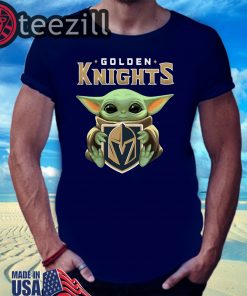 Baby Yoda Hug Logo Golden Knights Shirts