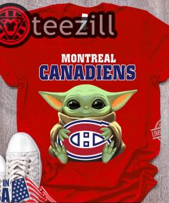 Baby Yoda Hug Logo Montreal Canadiens Shirt