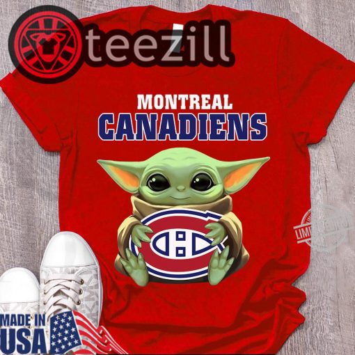 Baby Yoda Hug Logo Montreal Canadiens Shirt