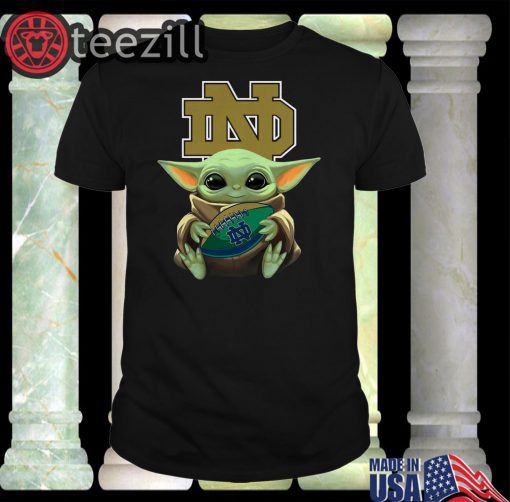Baby Yoda Hug Notre Dame Fighting Irish Classic Shirts