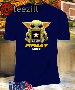 Baby Yoda Hug Us Army Wife Official T-Shirt