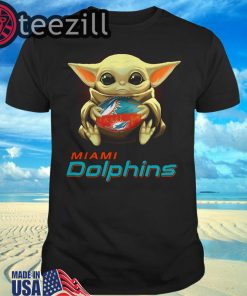 Baby Yoda hug Miami Dolphins Shirt Miami Logo Tshirts