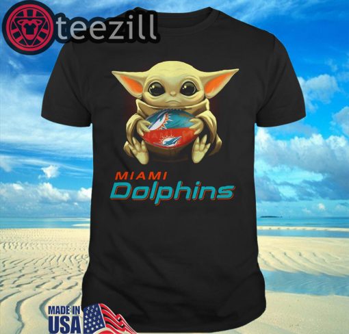 Baby Yoda hug Miami Dolphins Shirt Miami Logo Tshirts