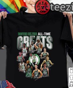 Boston Celtics All-Time Greats player signature Tshirt