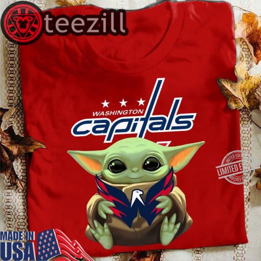 Capitals Logo Baby Yoda Hug Washington Shirts
