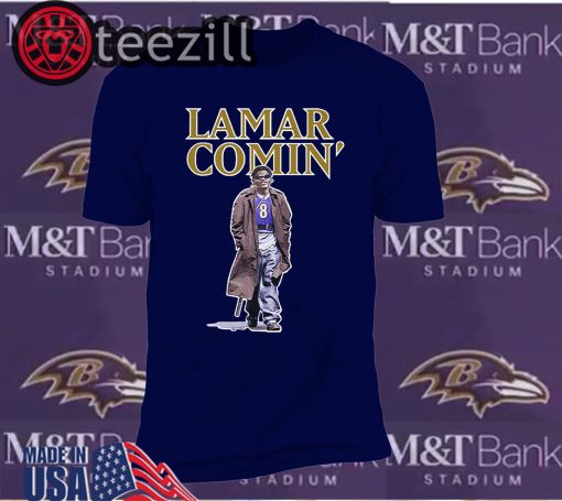 Comin' BAL Lamar Comin 8 Classic Shirt