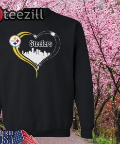 Diamond Love Pittsburgh Steelers City Heart Shirt
