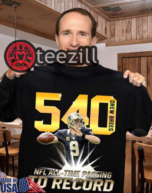 Drew Brees 540 NFL All-Time Passing TD Record T-Shirt