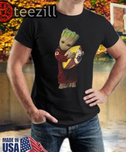 Hot Baby Groot hug Washington Redskins NFL Ball T-shirt