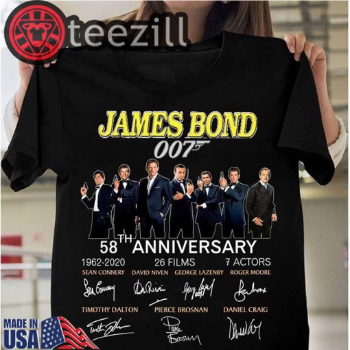 James Bond 007 58th Anniversary Signatures Gift Shirt