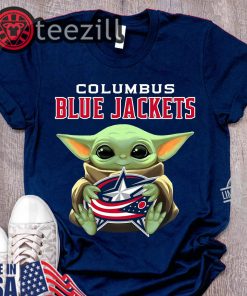 Logo Columbus Blue Jackets & Baby Yoda Shirt