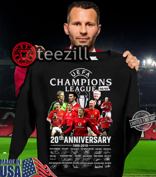 Logo UEFA Champions League 20th Anniversary Signatures Shirts