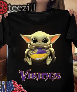 Minnesota Vikings Hug Baby Yoda Shirts