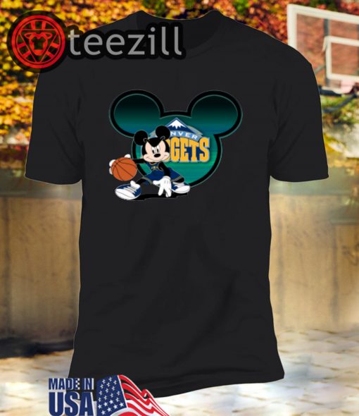 NBA Denver Nuggets Mickey Mouse Disney Basketball T-Shirts