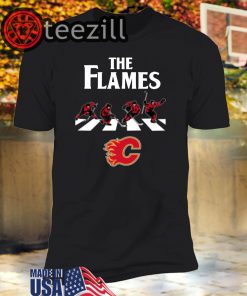 NHL Hockey Calgary Flames The Beatles Rock Band T-Shirt