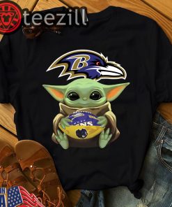 New Baby Yoda Hug Baltimore Ravens Shirts