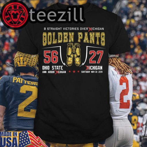 Official B straight victories over michigan golden pants 56 27 ohio shirt