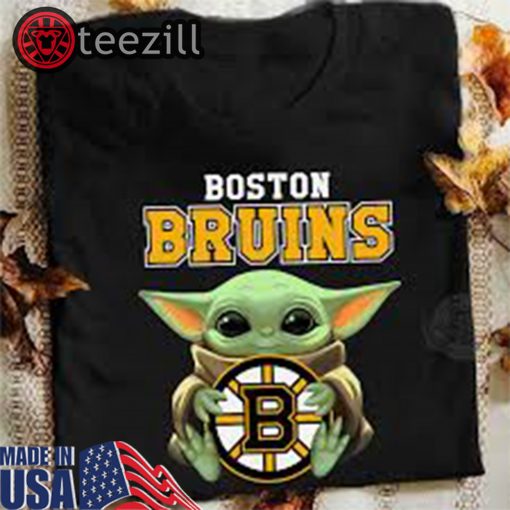 Official Baby Yoda Hug Boston Bruins Black Shirt