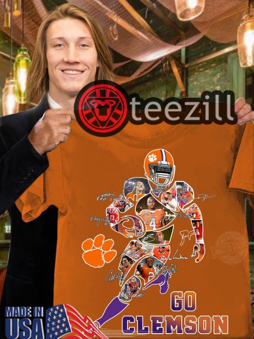 Official Go Clemson Tigers Football College Signatures Shirt Tshirt