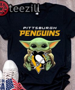 Pittsburgh Penguins Official Baby Yoda Hug Shirts
