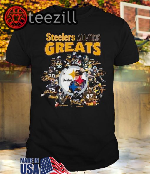 Pittsburgh Steelers all time greats players signature shirts