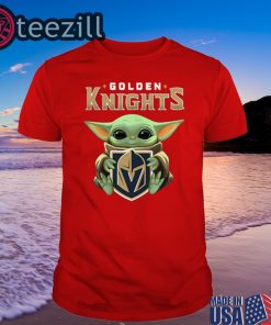 Star Wars Baby Yoda Hug Golden Knights T-Shirt