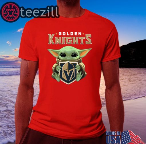 Star Wars Baby Yoda Hug Golden Knights T-Shirts