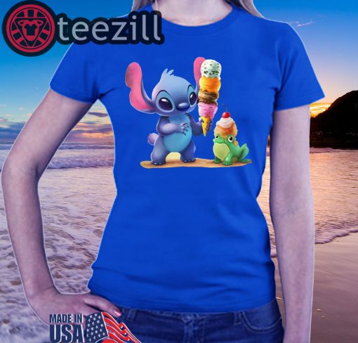 Stitch and ice-cream all over printed tshirts